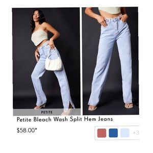 Pretty Little Thing split hem jean